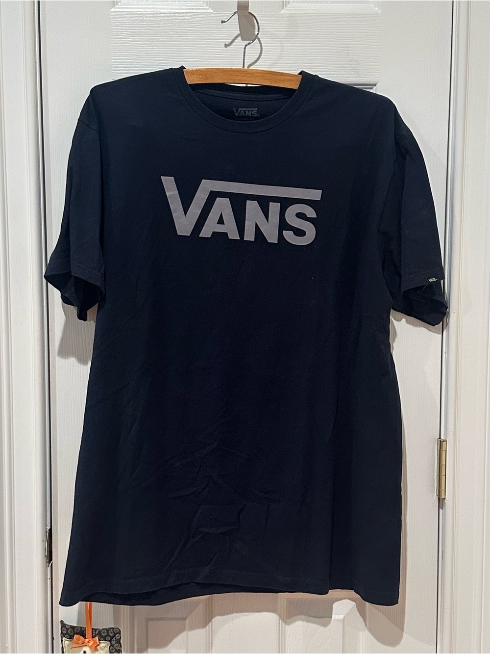 Vans Men's Black Logo Crew Neck T-Shirt, Size Large